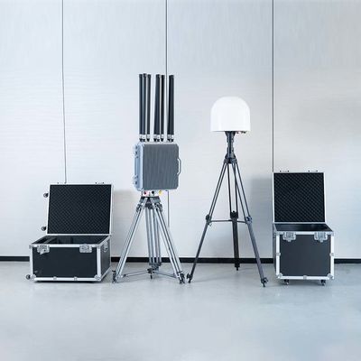 Border Protection 70M-6.2GHz Drone Detection Fix System 10km Detection Range 3km Jamming Range Full-bands 70MHz-6GHz Anti-UAV Integrated Detector & Jammer for 2.4G, 5.2G, 5.8G