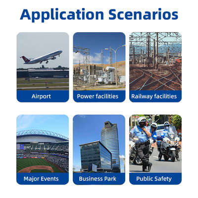 Handheld Drone Detector with ≥10 Simultaneous Detections Real-Time UAV & Pilot Location and Compact Design