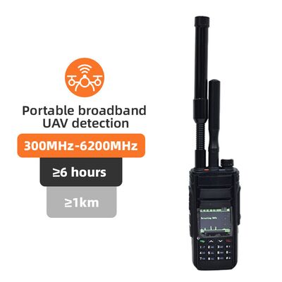 2KM Handheld Dron Detector 300M~6.2Ghz 1.5G 2.4G 5.2G 5.8G Portable UAV FPV Dji Dron Detect System Detector