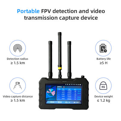 1.5KM Range 70-6200MHz Portable Handheld Drone Detector Anti Drone System for UAV Detection