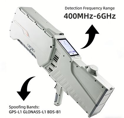 Купить Интегрированная система обнаружения дрона, определения направления и блокировки 400 МГц-6 ГГц, отслеживание беспилотных летательных аппаратов на расстоянии 3 км ≤10°, точность GPS навигации, подделка IP65, портативное противодроновое оборудование Производство в сети