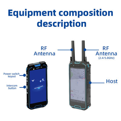 Handheld Drone Detector with ≥10 Simultaneous Detections Real-Time UAV & Pilot Location and Compact Design
